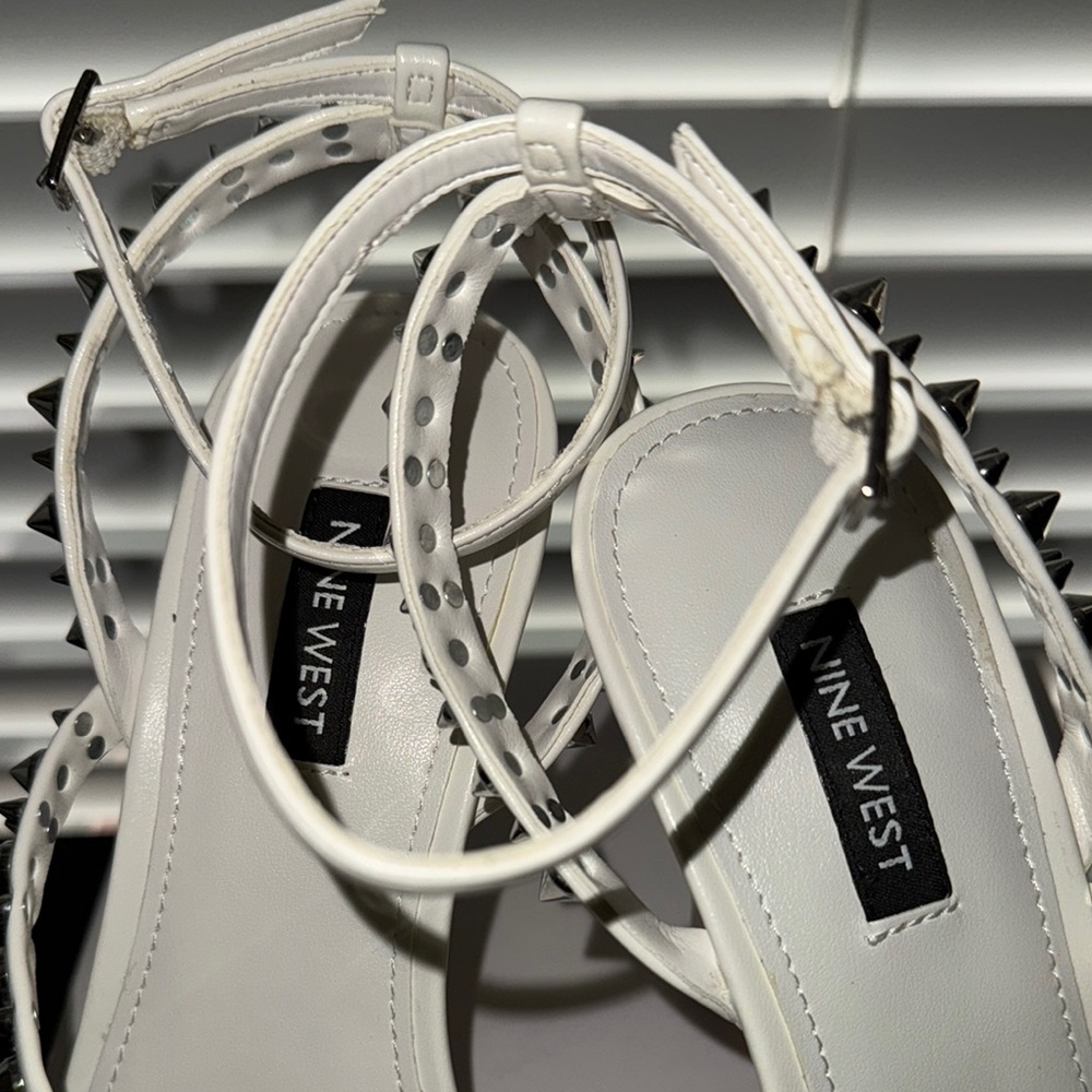 Nine West White Studded Heels - Picture 7 of 7